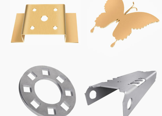Spray Powder Golden Sheet Metal Fabrication Parts AL5052 AL7076 Long Lasting