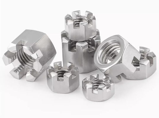M12 M18 Stainless Steel SUS304 SUS316 Hex Thin Slotted Nut Castle Nut A2 A4 DIN937