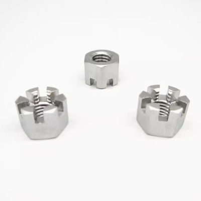 M8 M10 Stainless Steel Plain Polishing Hexagon Slotted Nut SS201 SS304 SS316 DIN935